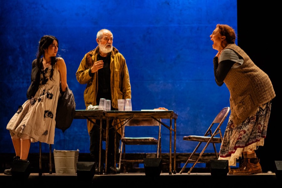 Escena de Madre Coraje y sus hijos, versión y dirección de Luis de Tavira