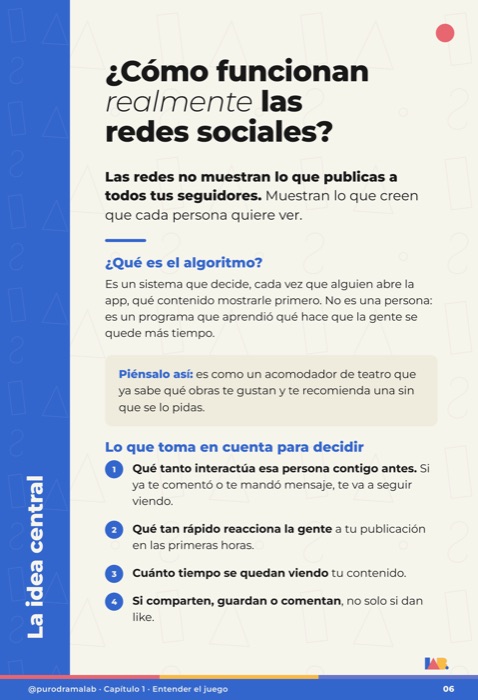 Página interior del cuaderno: cómo funciona el algoritmo